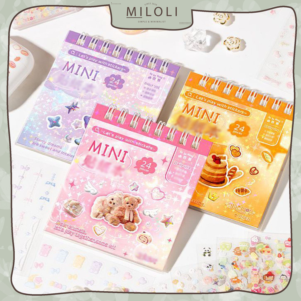 

[MILOLI] 24Lembar STARRY DREAMS MINI STICKER BOOK Sticker Planner 3D DIY Scrapbook Stiker Dekor Jurnal - B0526