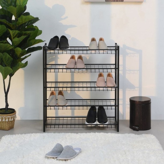 Rak Sepatu Besi 5 Tingkat INFORMA Rak Penyimpanan Sepatu Sandal
