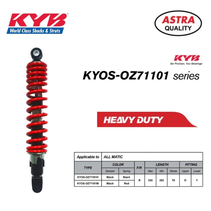 SHOCKBREAKER SHCOK KYB KAYABA HEAVY DUTY BEBAN BERAT ORIGINAL 330MM - Merah