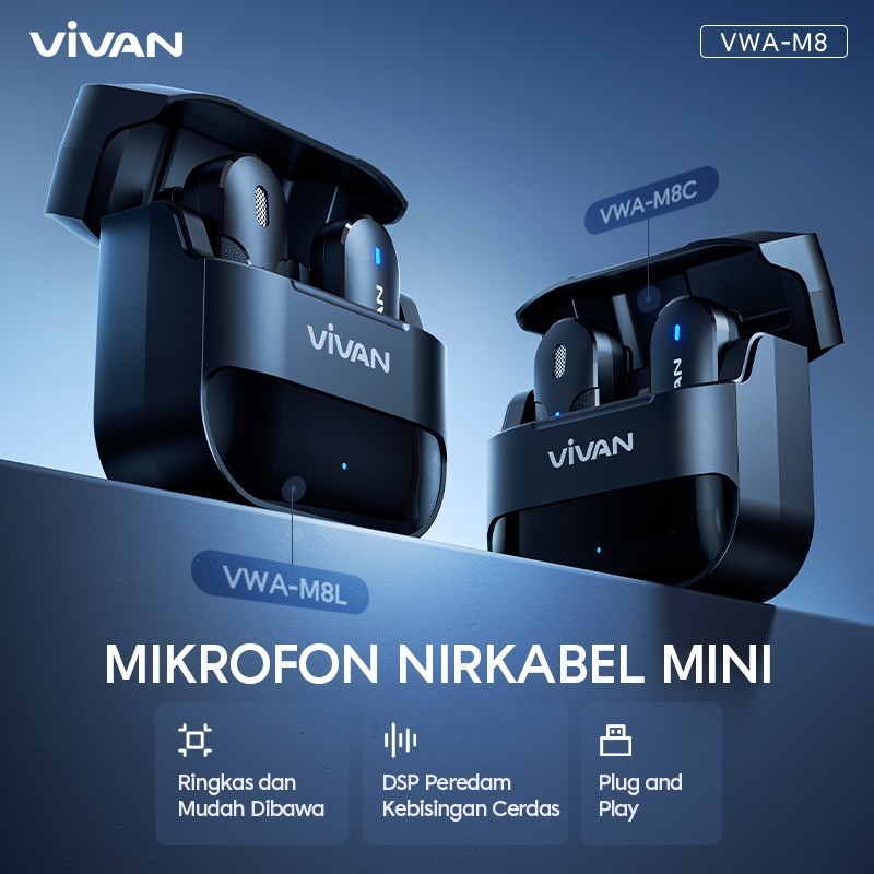VIVAN Wireless Clip On Mic Microphone VWA-M8C VWA-M8L