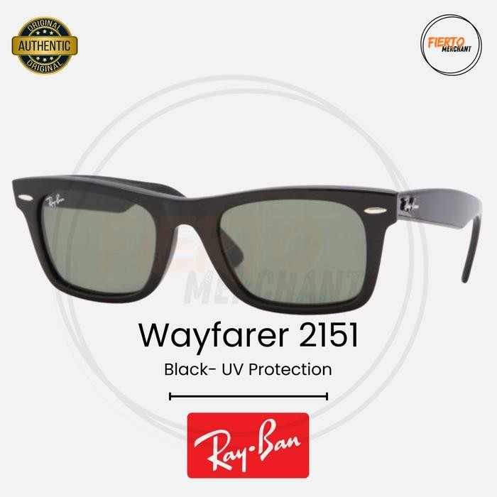 Kacamata Rayban Square Wayfarer 2151 Ori/Original Sunglasses Hitam Anti UV Protection