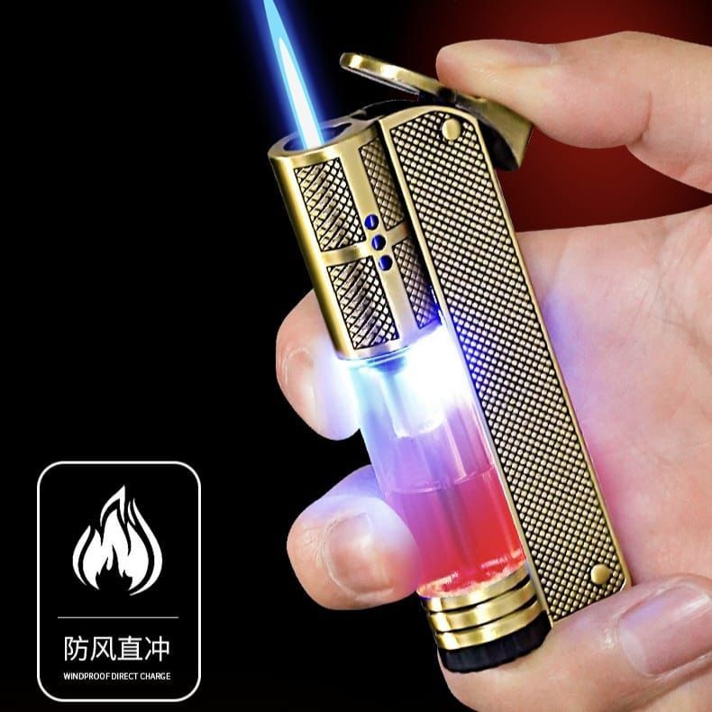 korek api bara las unik plus lampu logam creative korek gas jadul anti angin bisa di isi ulang TIPE-