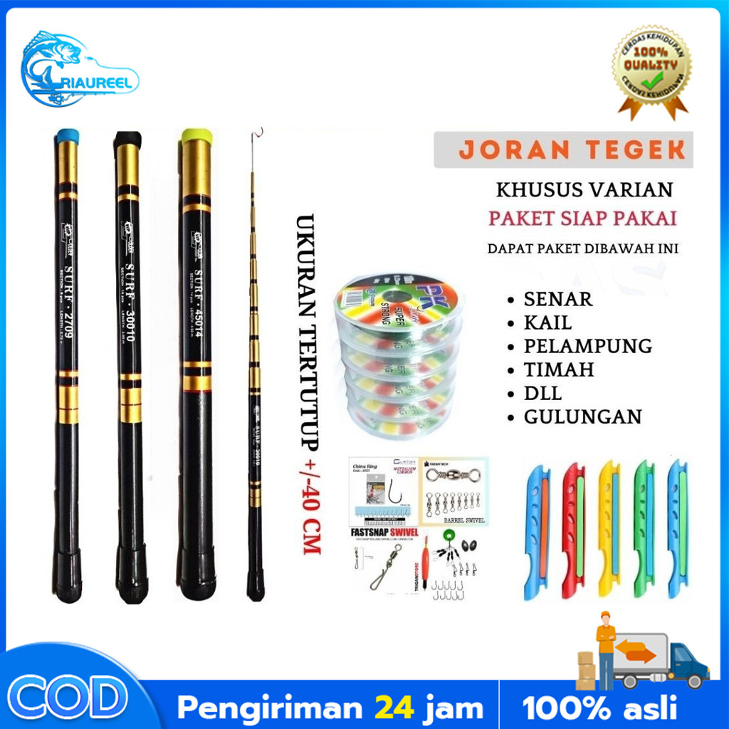 2025 New Joran Tegek Surf Golden Vip 270 300 360 450 Cm Ruas Pendek Ringan Dan lentur Fiber