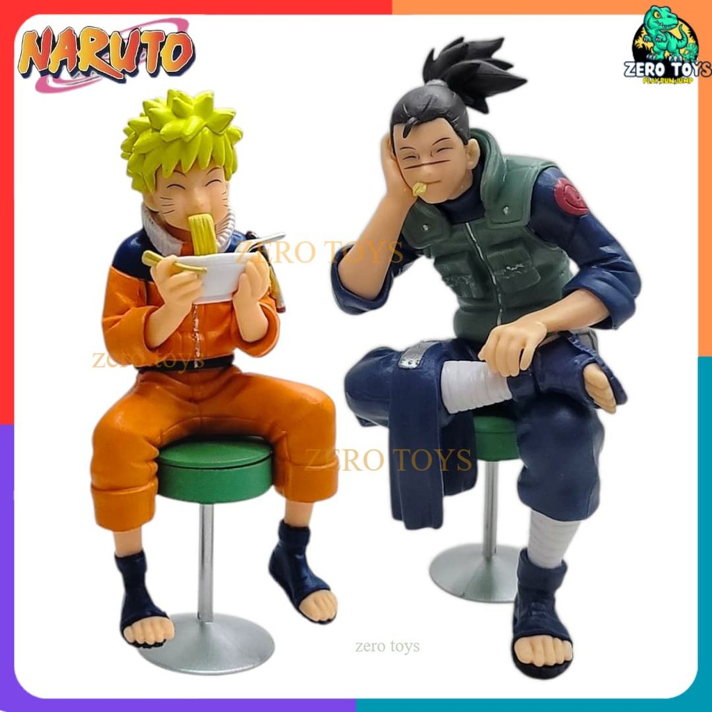 Figure Naruto&Iruka Makan Ramen Action Figur Naruto Shippuden Pajangan