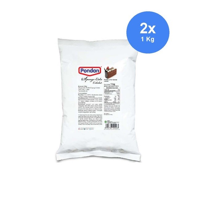 

Pondan Tepung Premiks Sponge Cake Cokelat 1 kg x 2