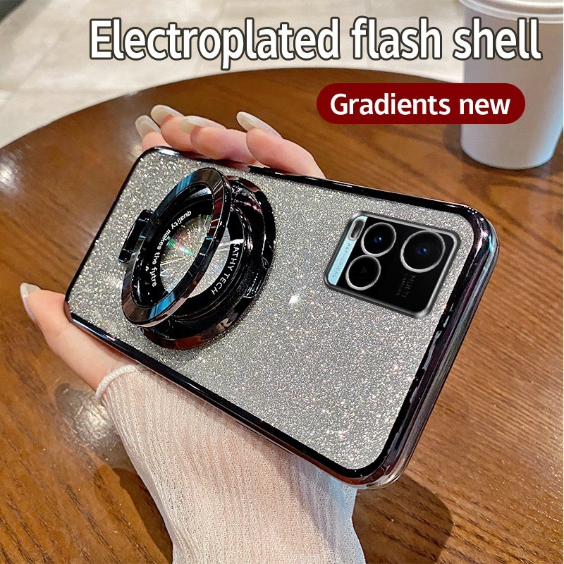 HP Soft Case Vivo Y33t Casing Silikon Untuk Vivo V2146 Y 33t VivoY33t Casing berkilau Berlapis Handp