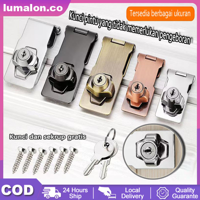 Kunci Lemari Kait 2,5 / 3 / 4 Inch Tidak Diperlukan Lubang Kunci Pintu Keamanan Kunci Laci Desktop D