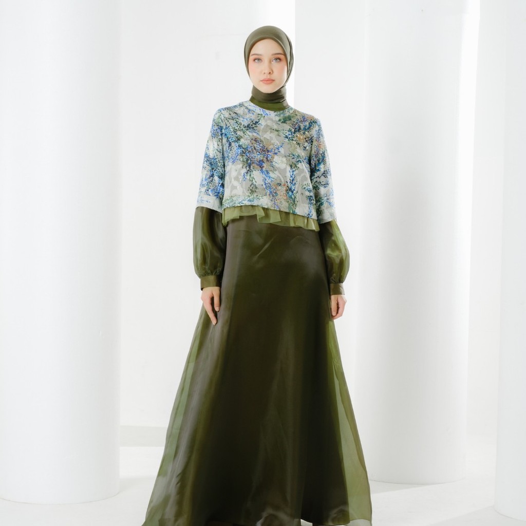 Shafira - Jahzara Dress - Gamis Muslim Wanita -  Dress Satin Organza