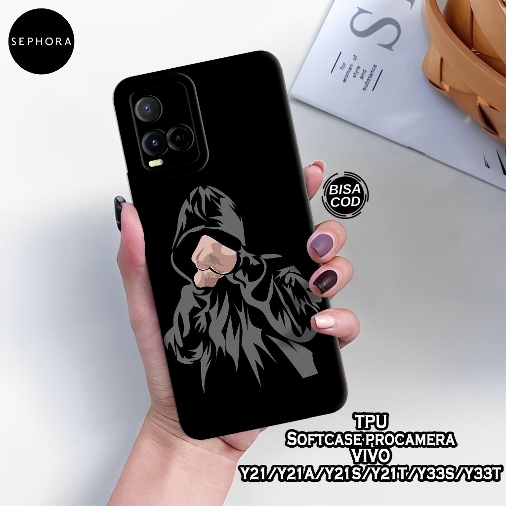 Case VIVO Y21/Y21A/Y21S/Y21T/Y33S/Y33T - Fashion Case Hitam - Softcase VIVO Y21/Y21A/Y21S/Y21T/Y33S/