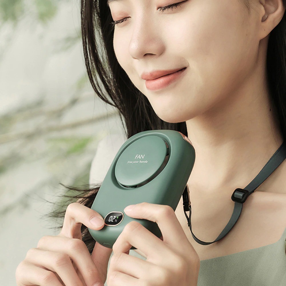 

TSR - Alloet Kipas Angin Portable Model Kalung Leher Neck Fan 2000mAh - DQ203 - Green