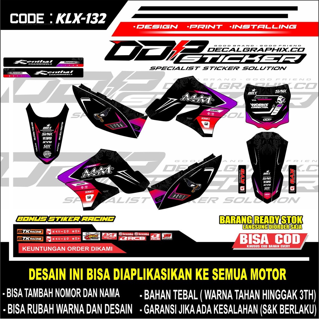 Decal Stiker Fullbody KLX BF DTRACKER KLX S/OLD FULL BODY CUSTOM-132