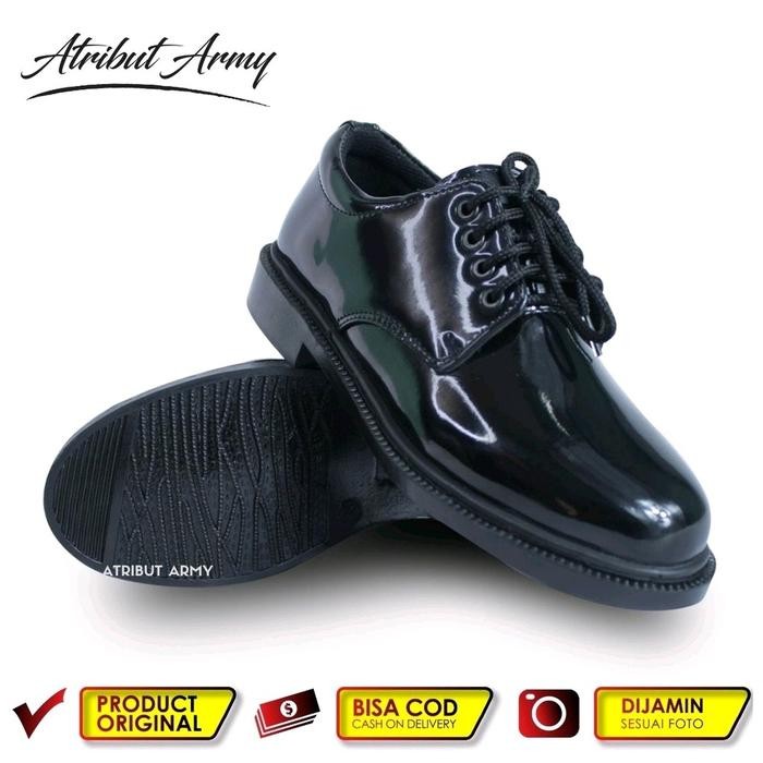 Sepatu PDH Pendek 01 TNI Dinas PDH TNI AD AL AU Pria POLRI Security Satpam Polisi Sepatu Kerja - 39
