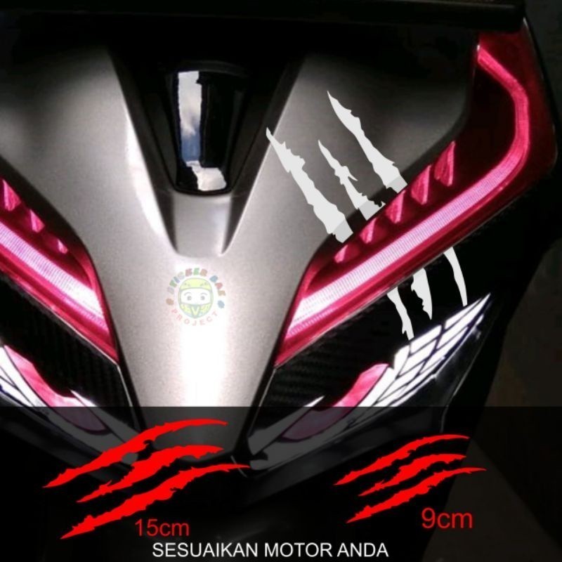 Sticker cakar motor cuting sticker lis mata garis sticker motor