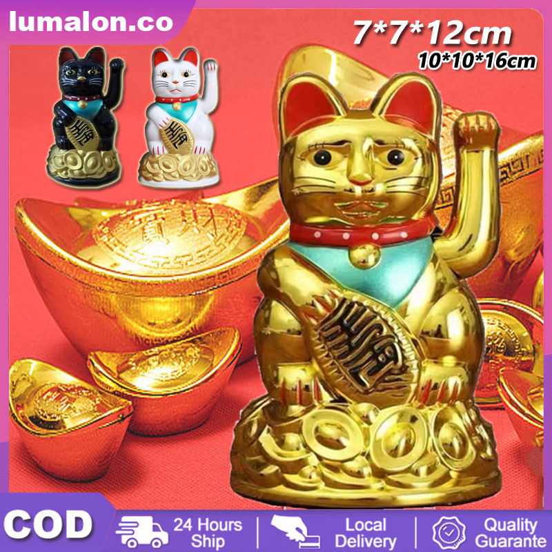 Patung Kucing Hoki / Dekorasi Kantor Kucing Keberuntungan / Baterai Kucing Keberuntungan Kucing Kebe