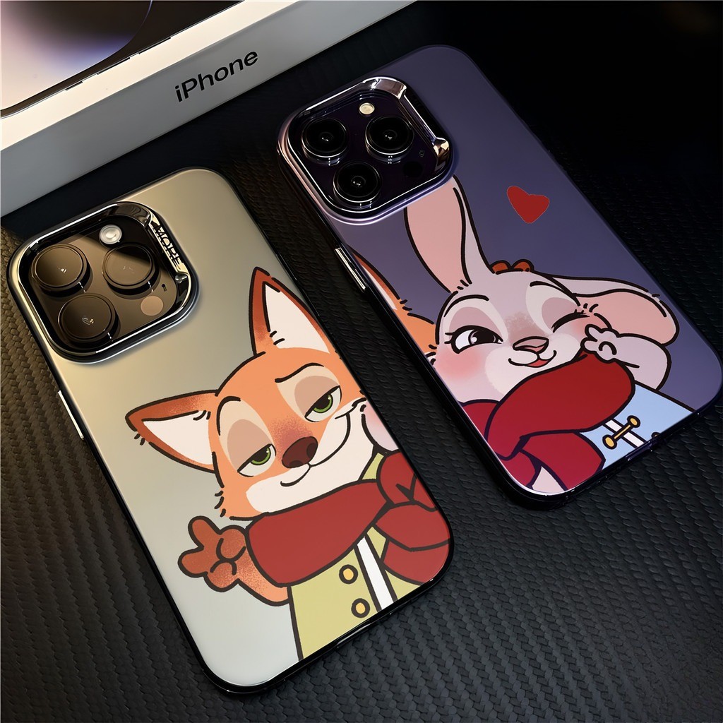 【COD】Casing hp ponsel pasangan kelinci lucu case iPhone 15 Pro 15 Pro Max 15 Plus 11 13 16 11 Pro Ma