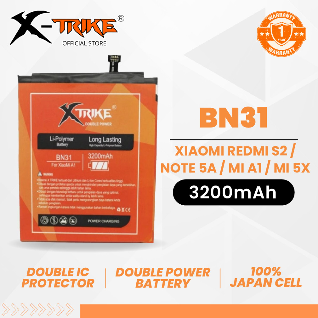 XTRIKE Baterai Xiaomi Mi A1 - Mi 5X BN31 Double Power