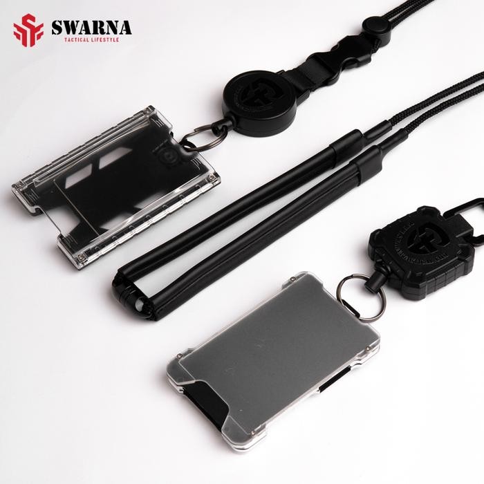 

Lanyard Tali Paragon - Lanyard Tactical - Lanyard ID Guard - Name Tag - Swarna Tactical - SilverStel+Lace