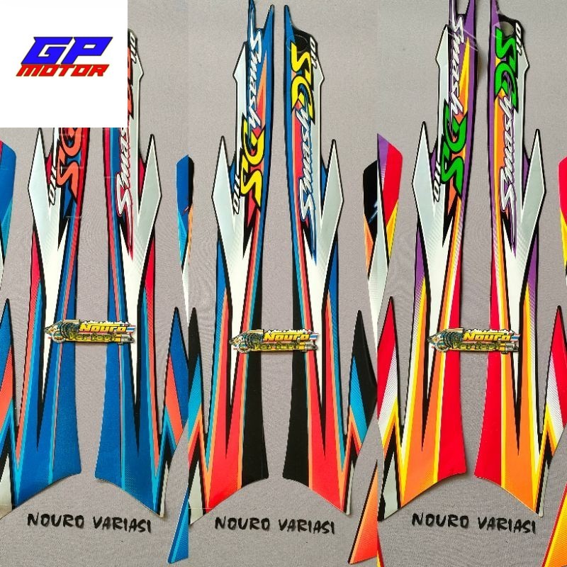 striping suzuki smash 110 ds 2003 2004 2005 hitam biru body standar berkualitas terbaik
