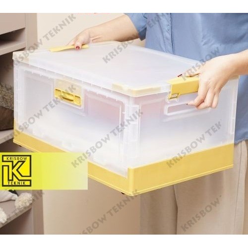 Stora 51X35X26 cm Kotak Penyimpanan Lipat Wadah Kotak Simpan Serbaguna Foldable Storage Box Dengan H
