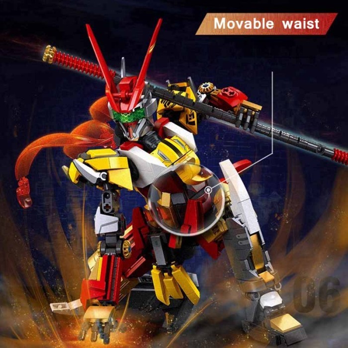 Sluban Bricks Warrior Robot Cyber Wukong Red