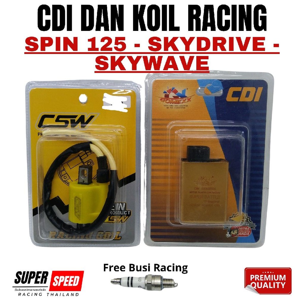 Cdi Racing Spin 125 Skywave Skydrive Plus Koil Racing Dan Busi Racing Berkualitas Superspeedracing