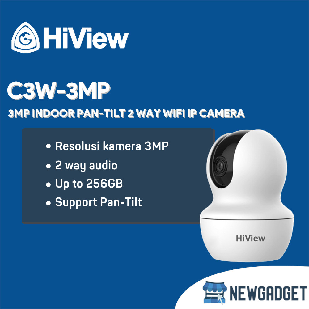 HIVIEW C3W-3MP 3MP INDOOR PAN-TILT H.265 2 WAY AUDIO WIFI IP CAMERA
