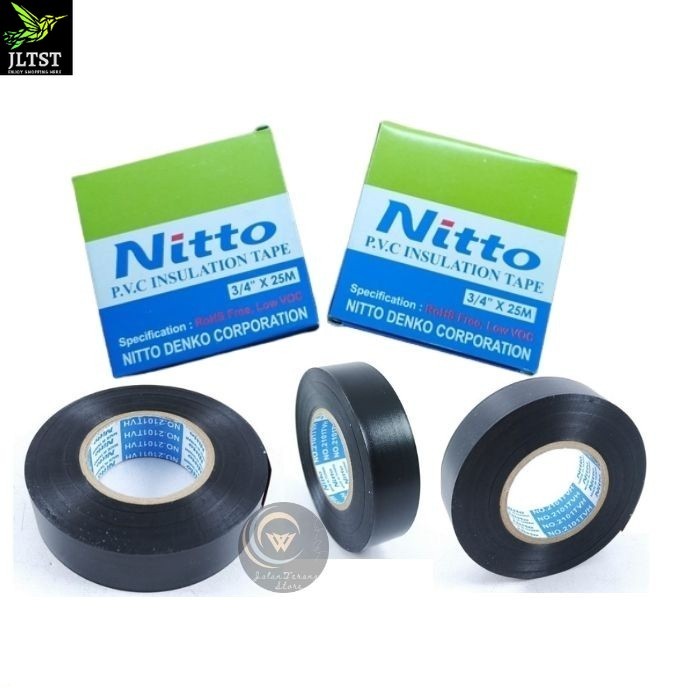 

ISOLASI LISTRIK NITTO ORIGINAL 3/4 INCH 25M HITAM TAPE LAKBAN LISTRIK