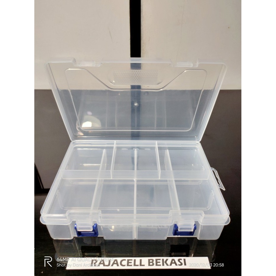 ✨READY✨ -Storage Box 2Susun Tempat Penyimpanan Komponen Elektronik 234*168*62mm