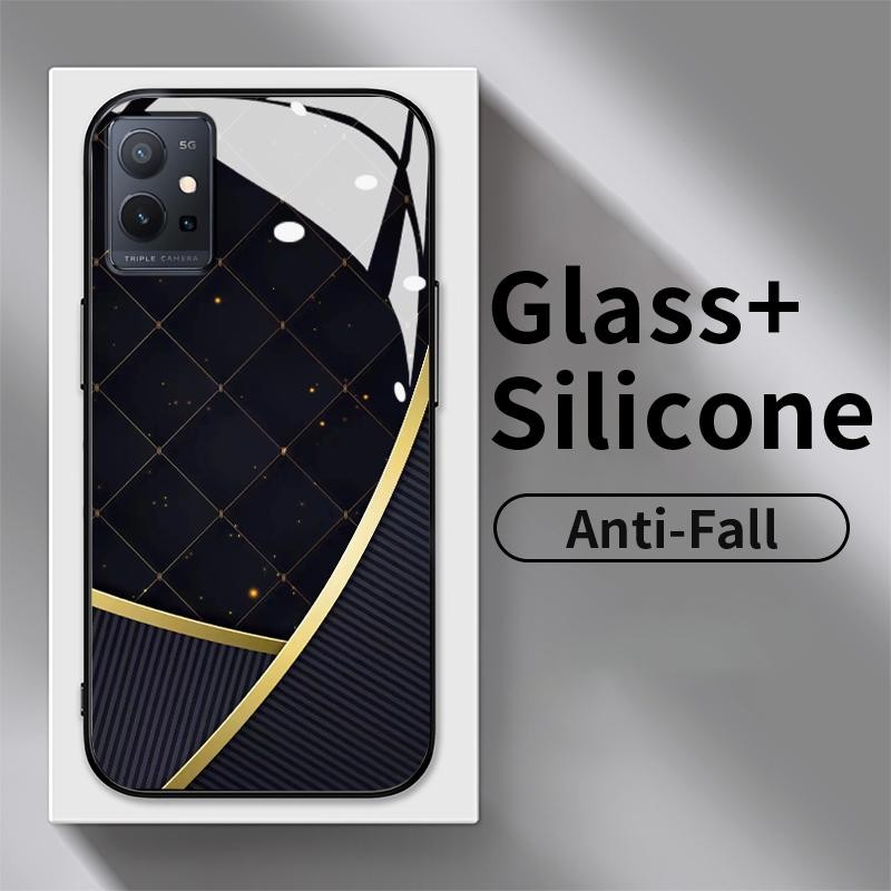 Casing Kaca Keras For Vivo T1 5G T1x 4G T2 4G T3 U10 U3x U20 U3 X50 Lite Z1 Z1i Z1 Lite Z1x Z3x Z5i 