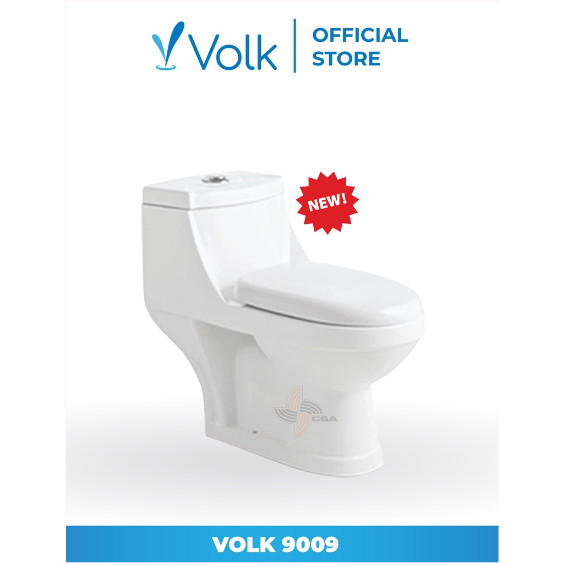 KLOSET TOILET DUDUK CLOSET Volk 9009 One Piece Toilet TUTUP SOFT CLOSED
