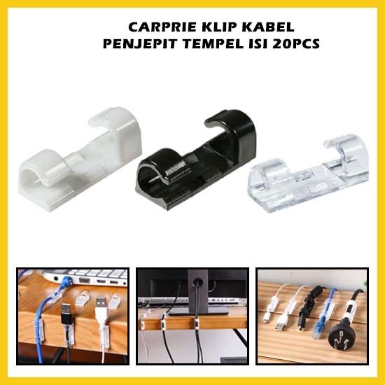 

Cable Clip Isi 20Pcs Carprie Klip Kabel Organizer Holder Penjepit Tempel Charger HP Pengikat Clamp - YASMINE SHOP21