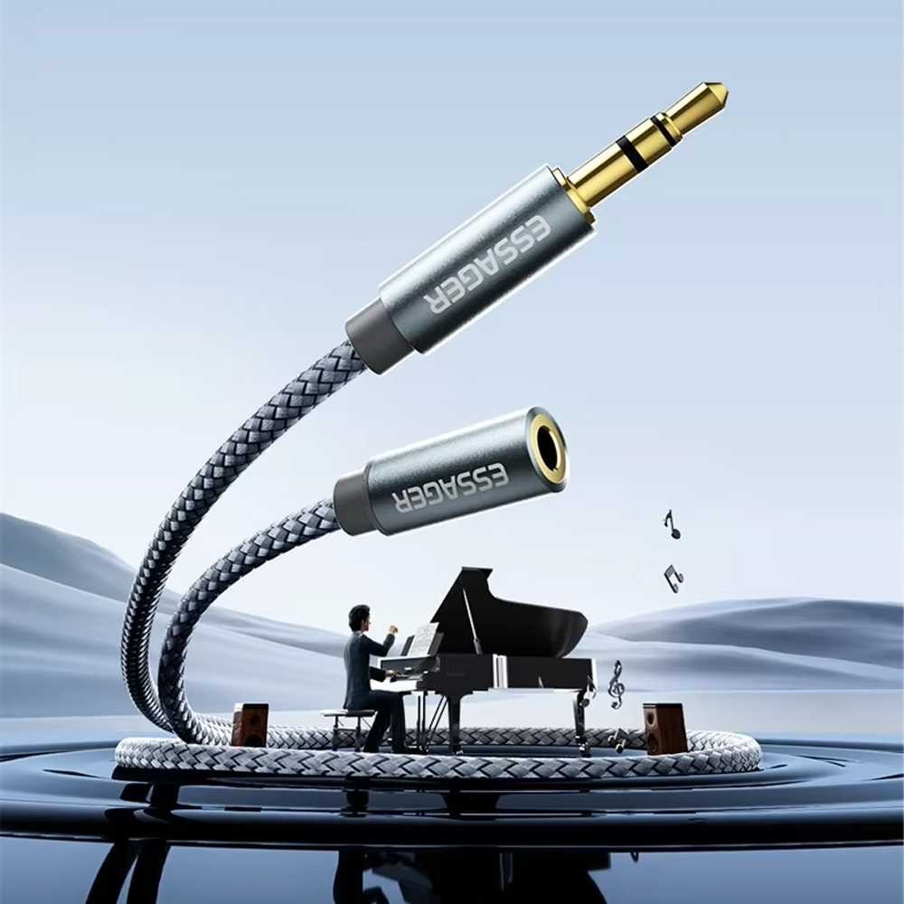 Yogastore30 ESSAGER Kabel Audio Jack 3.5mm Male to Female Universal HiFi 3M - EYPY35-MYC0G