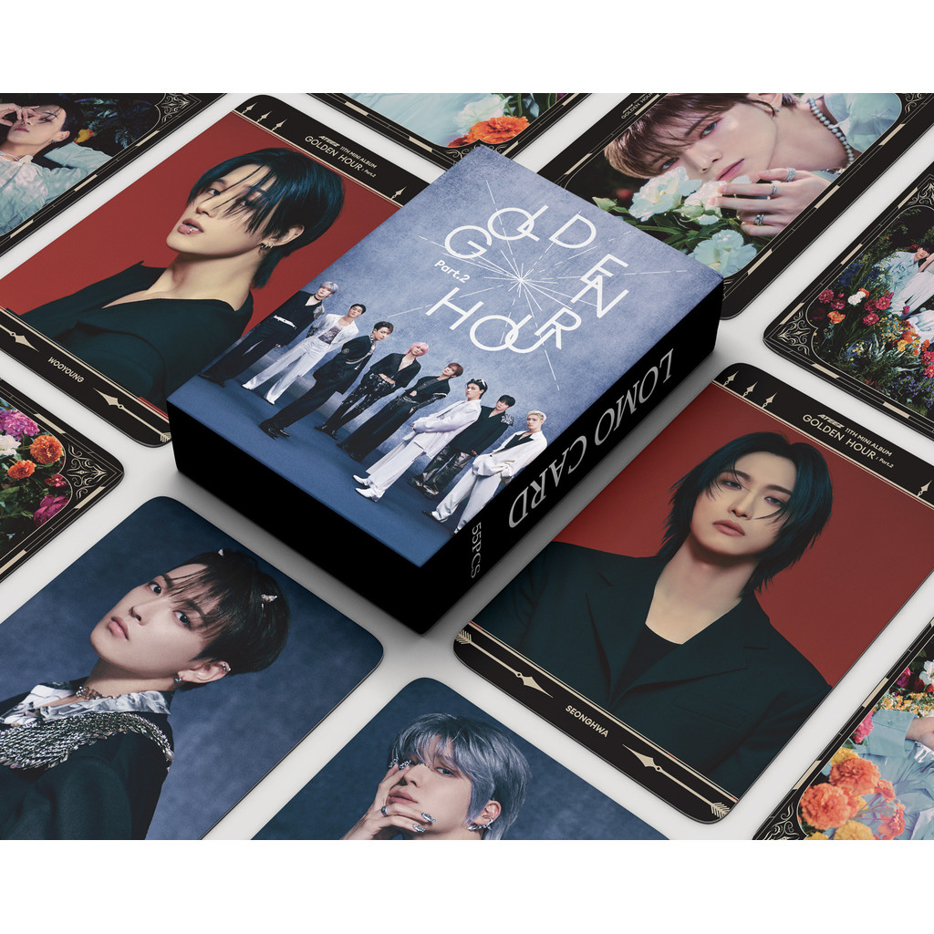 

55Pcs/Set Idol Boy ATEEZ New Album GOLDEN HOUR : Part.2 Lomo Cards HD Printd Photocards Seonghwa Yunho San Mingi Fans Gifts