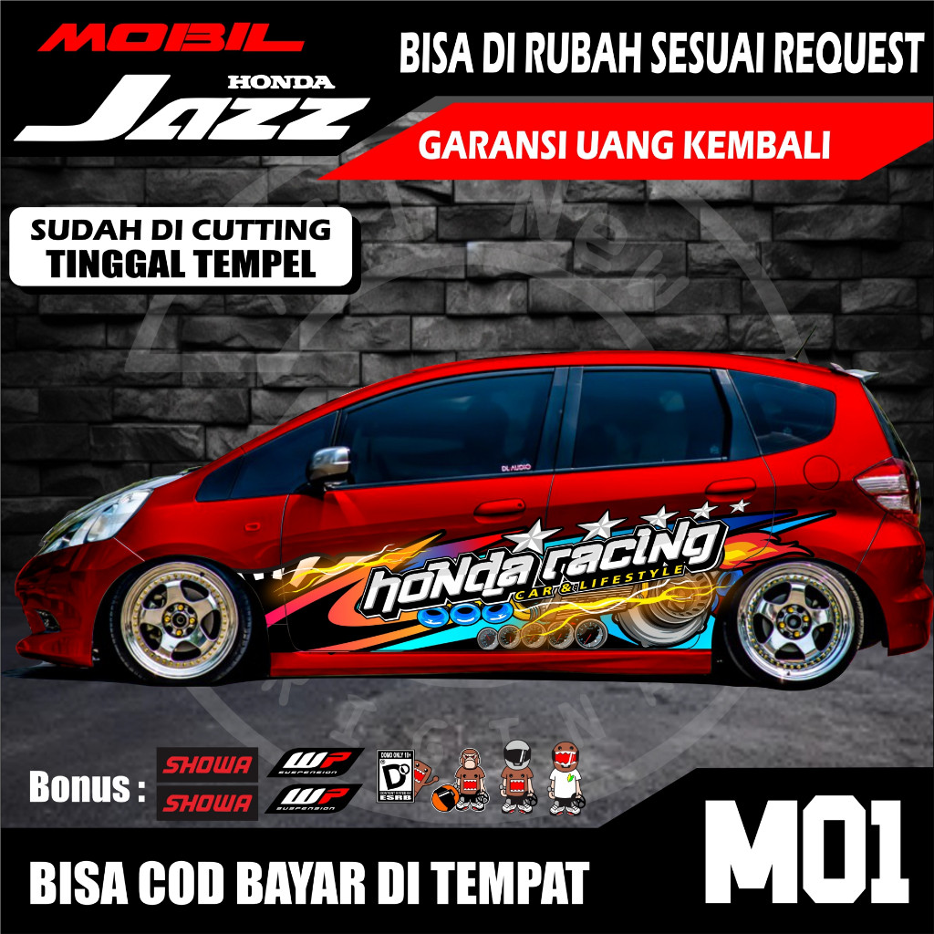 Decal Mobil Jazz Racing - Decal Striping Mobil Jazz-Sticker Honda JAZZ