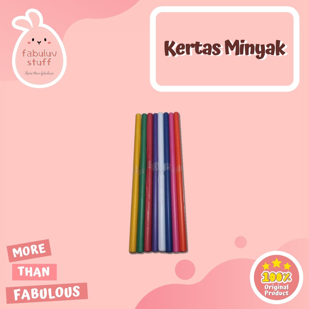 

ATK ~ Kertas Minyak Warna Gulungan Isi 10 Pcs / Kertas Wajik / Kertas Layangan Koras