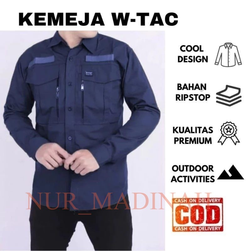 Kemeja Tactical W-TAC Lengan Panjang Outdoor Pris Wanita - Bahan Ripstop - Baju PDL - Baju Lengan Pa