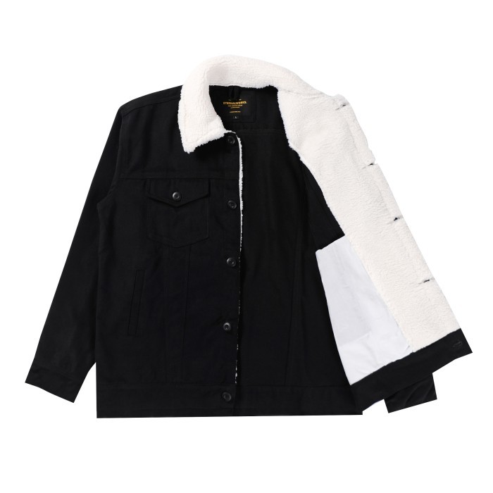 PRIA - NAKA WHITE SHERPA TRUCKER JACKET -  TRUCKER - SHERPA - S