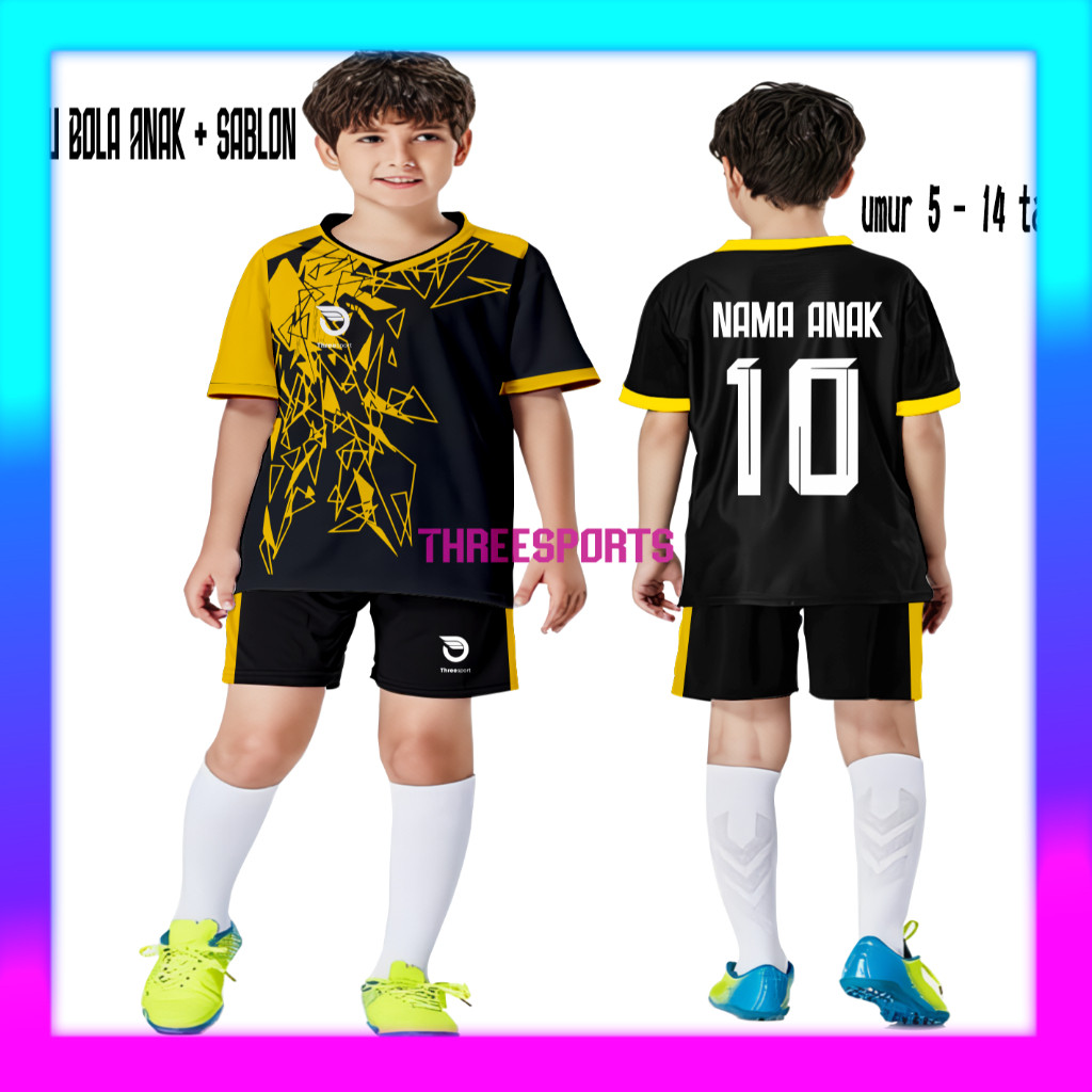Baju Jersey bola futsal voli badminton GRATIS SABLON stelan sablon nama + nomor Free Sablon Nama + N