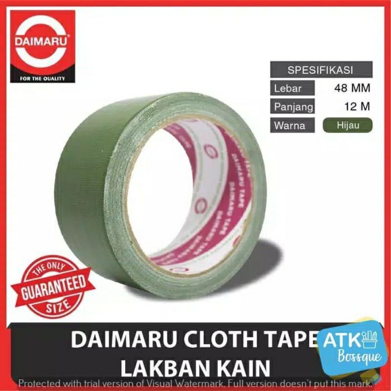 

DAIMARU cloth tape green 48mm x 90 yard 100yard 4.8cm 2"inch lakban hijau