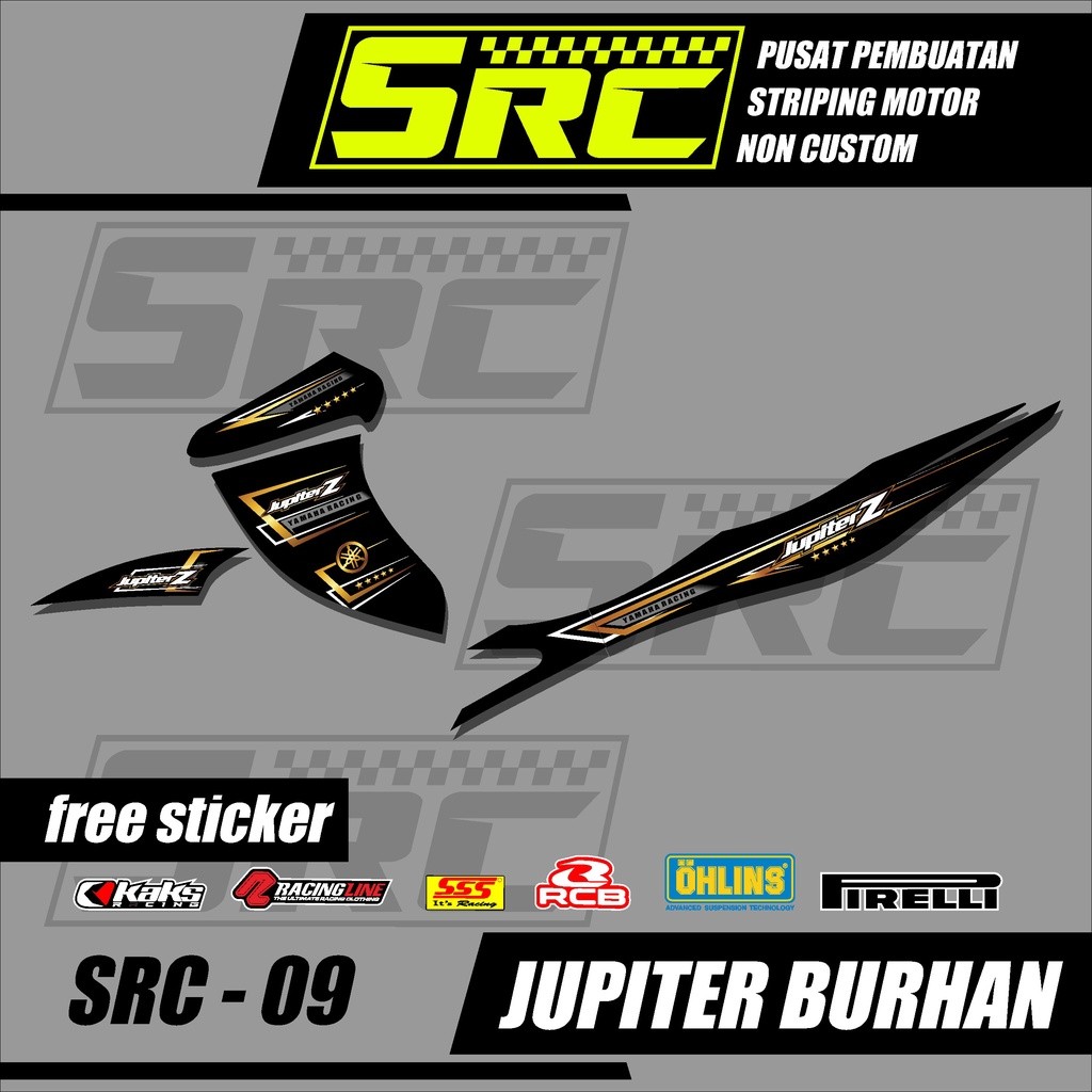 STIKER STRIPING JUPITER Z BURHAN - STIKER VARIASI LIST MOTOR JUPITER RACING TERKECE