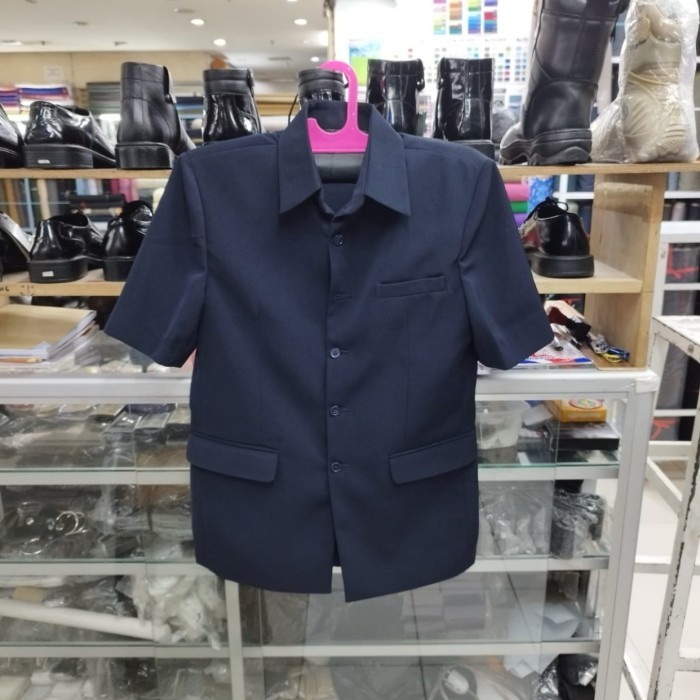 BEST SELLER seragam PNS pdh baju safari jas PSH guru hitam coklat navy dongke - Dongker, M