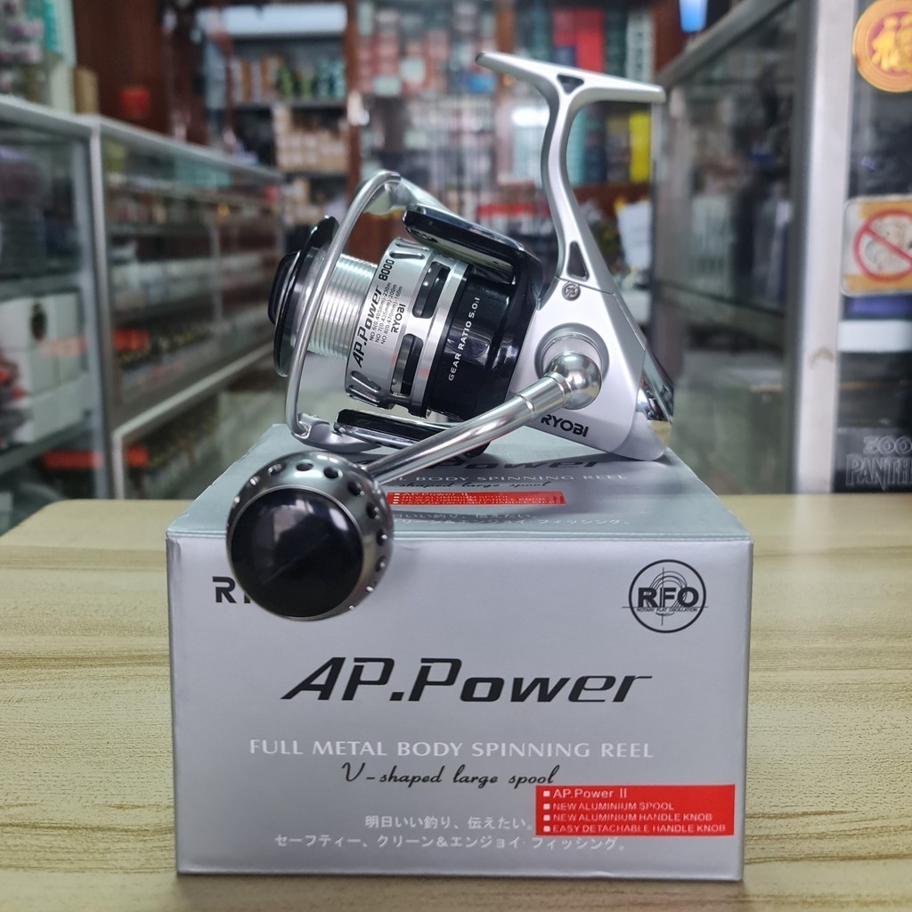 Reel Ryobi AP Power II 8000 Power Handle Full Metal Body Spinning Reel