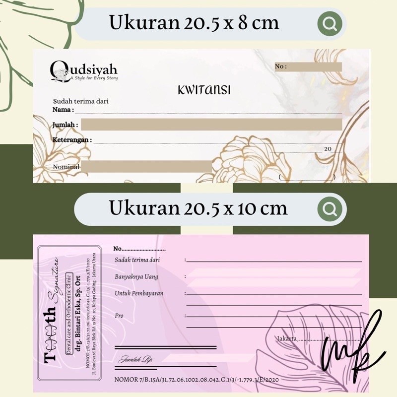 

KWITANSI USAHA TOKO LEMBAGA CUSTOM FREE DESAIN 1 PLY 2 PLY