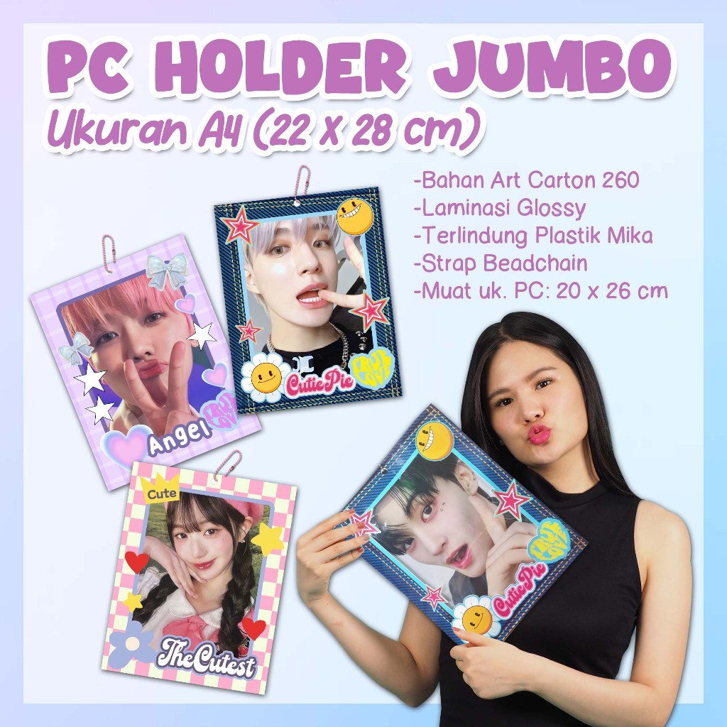 PC HOLDER JUMBO UKURAN A4 - PhotoCard Holder VIRAL UNIK - BISA CUSTOM