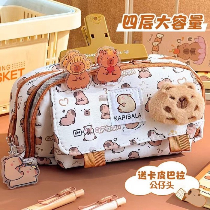 

rtc Kotak Pensil Boneka Bulu Lucu CAPYBARA! PATTERN Edition Gwiyeo Pencil Case Stationery Bag Kawaii