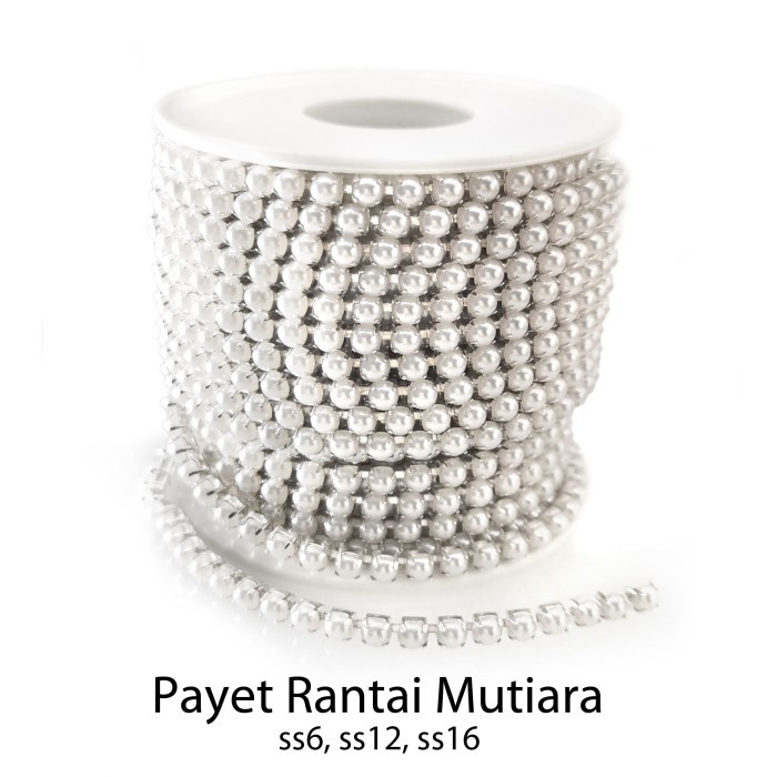 Crystal Austria Rantai Mutiara Payet 2mm 3mm 4mm - Mutiara 2mm