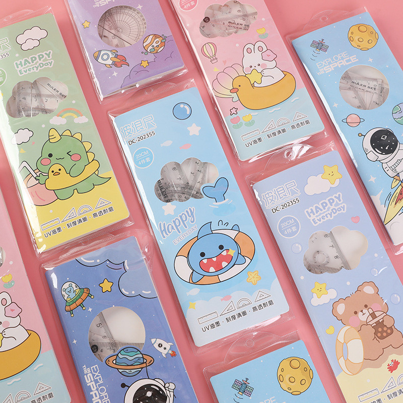 

1SET 4 MODEL PENGGARIS MOTIF CAPYBARA PLASTIK / RULER 1SET PGS