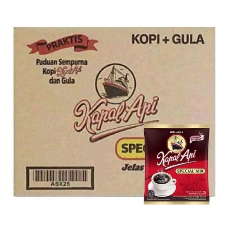 

Kopi Kapal Api 1 dus 12 Renceng (120sachet / Karton) [Max 1 dus] Kapal api /Kopi+Gula Special mix