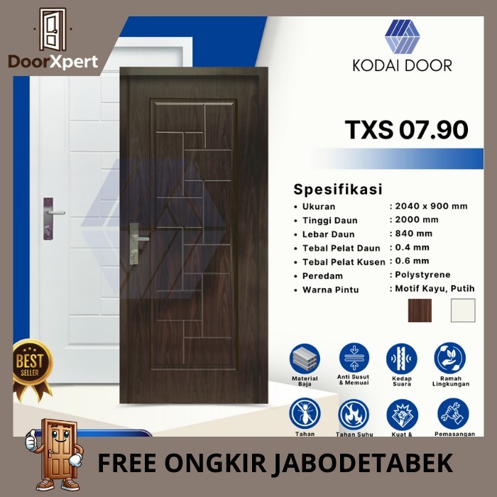 Pintu Rumah | Pintu Kamar Baja KODAI TX07 - 90x206