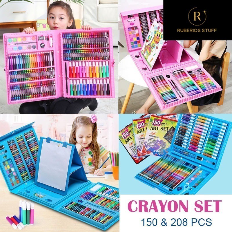 

Crayon Set Anak Pensil Warna 150pc 208pc Set Krayon Spidol Gambar Mewarnai Anak